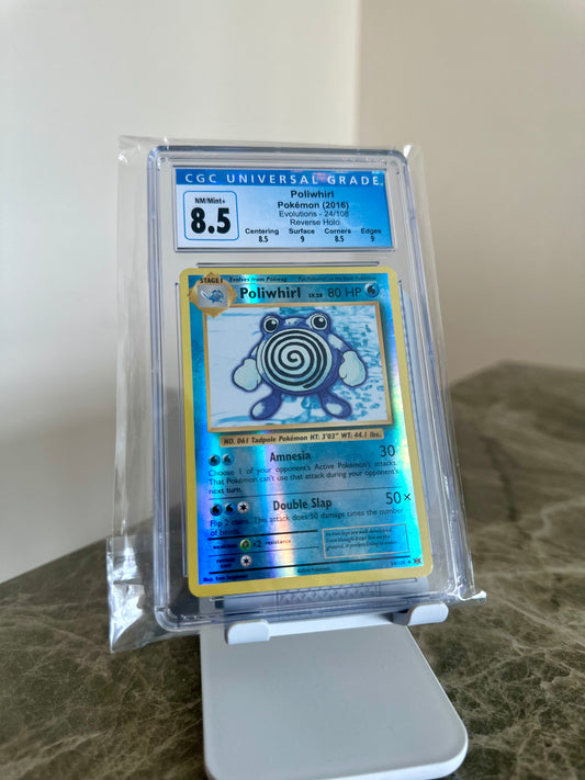 CGC 8.5 Poliwhril 2016 Evolution 24/108 Reverse Holo